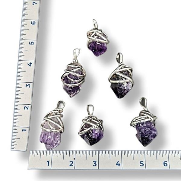 Pendant Amethyst Wire Wrapped