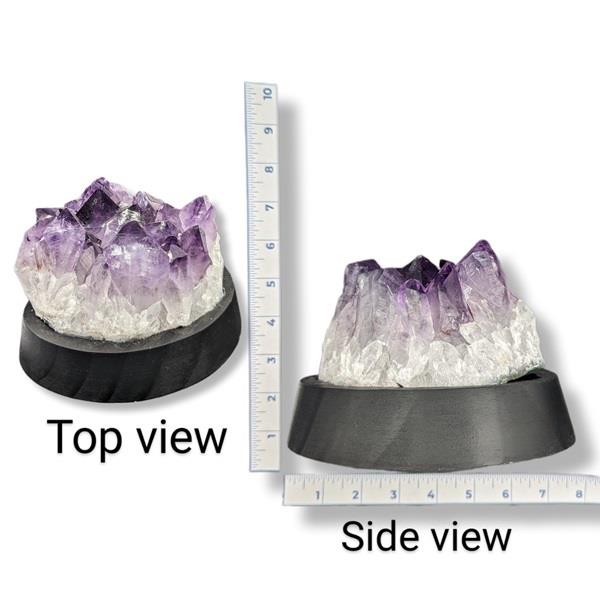 Amethyst Cluster on Wooden Base 1866g Approximate