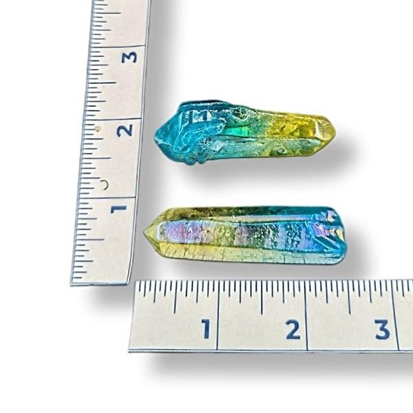 Bi Colour Aura Quartz Point 20g Approximate