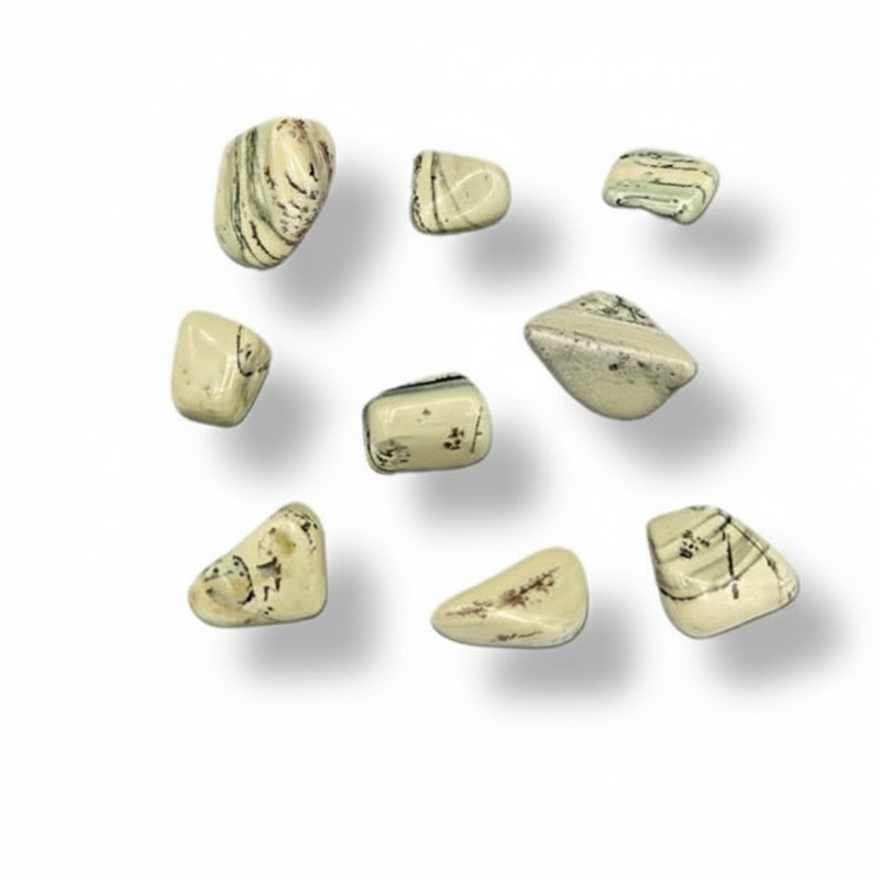 Infinite stones on a white background.