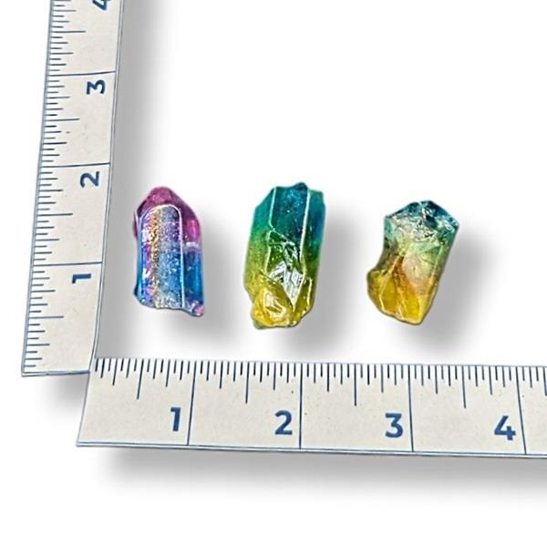 Tri Colour Aura Quartz Point 10g Approximate