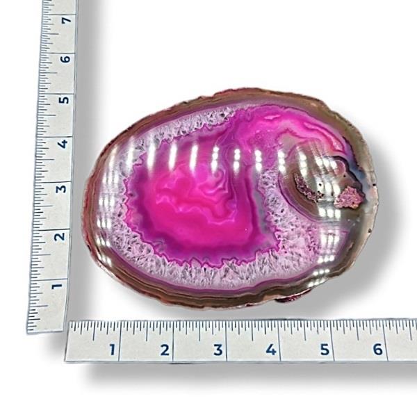 Dyed Pink Agate Slice 156g Approximate