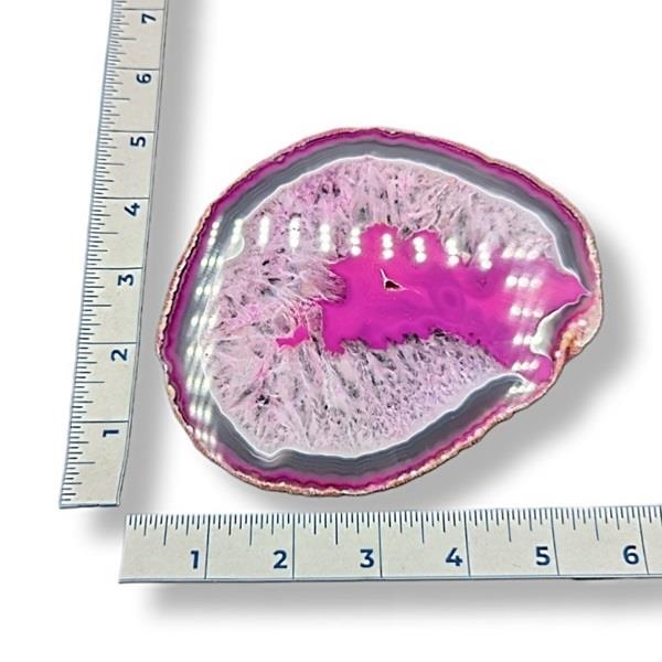 Dyed Pink Agate Slice 202g Approximate