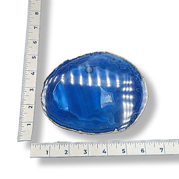 Dyed Blue Agate Slice 188g Approximate