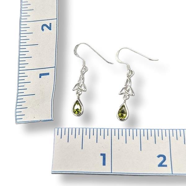 Earrings Peridot Triquetra Sterling Silver