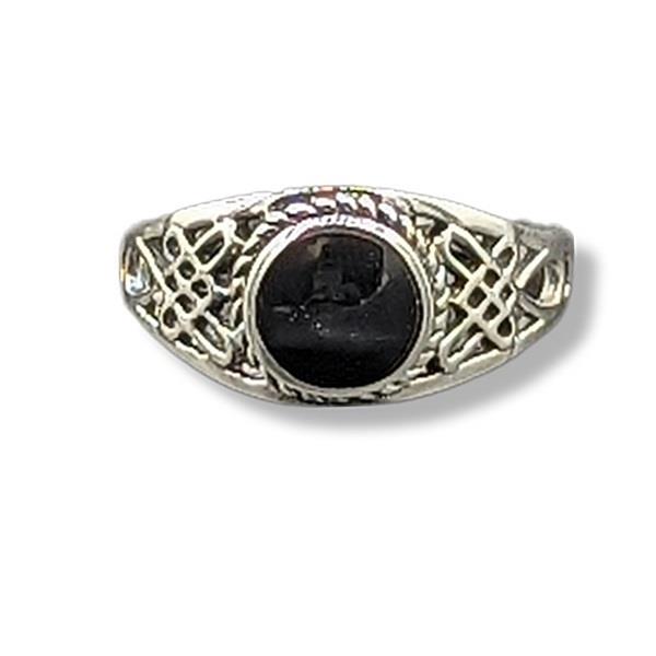 Ring Black Onyx Celtic Sterling Silver
