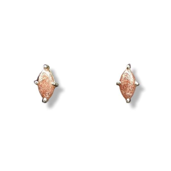 Earrings Red Aventurine Sterling Silver Stud