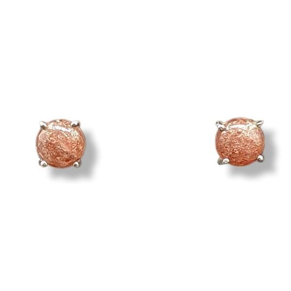 Earrings Red Aventurine Sterling Silver Stud