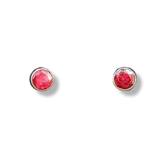 Earrings Ruby Sterling Silver Stud