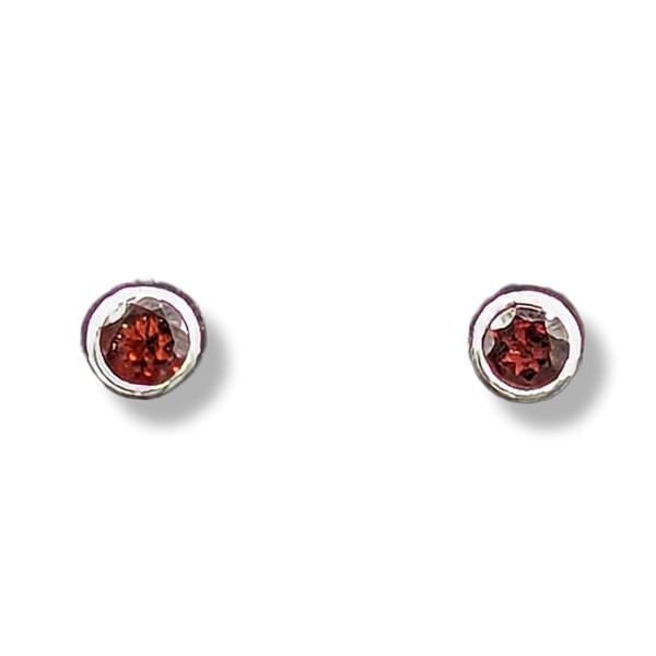 Earrings Garnet Sterling Silver Stud