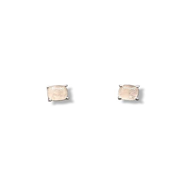 Earrings Rose Quartz Sterling Silver Stud