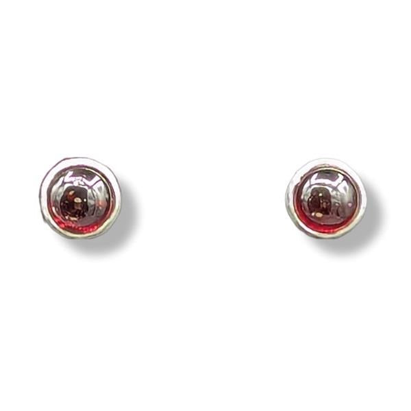 Earrings Garnet Sterling Silver Stud