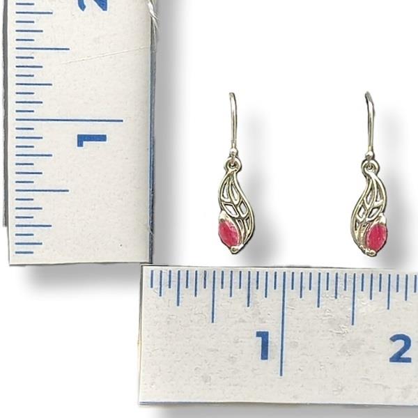 Earrings Ruby Sterling Silver