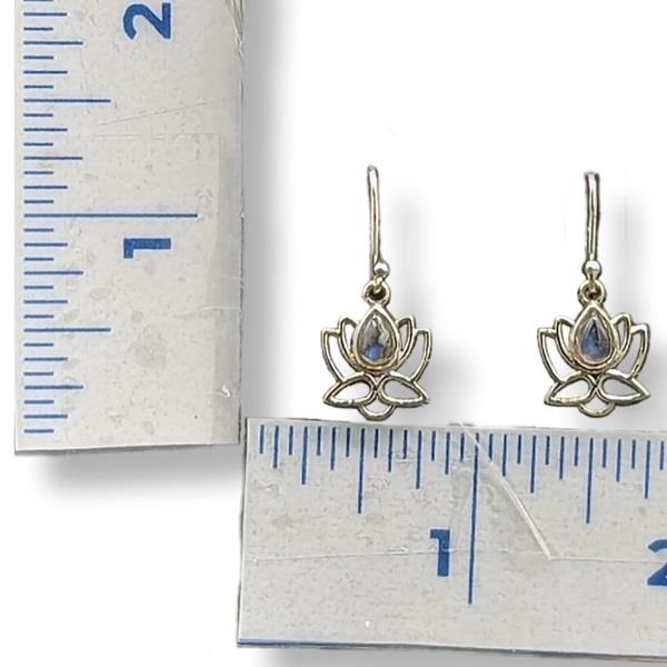Earrings Labradorite Lotus AAA Grade Sterling Silver