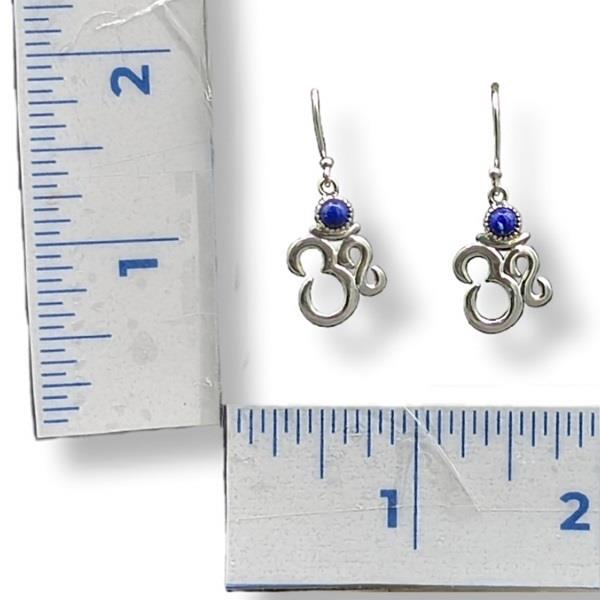 Earrings Lapis Lazuli Om Sterling Silver