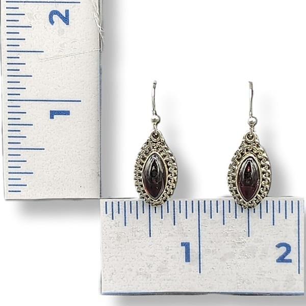 Earrings Garnet Sterling Silver