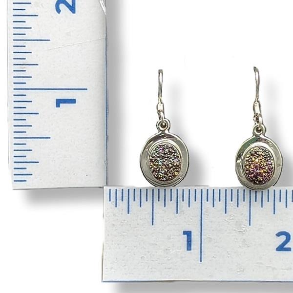 Earrings Titanium Druzy Quartz Sterling Silver