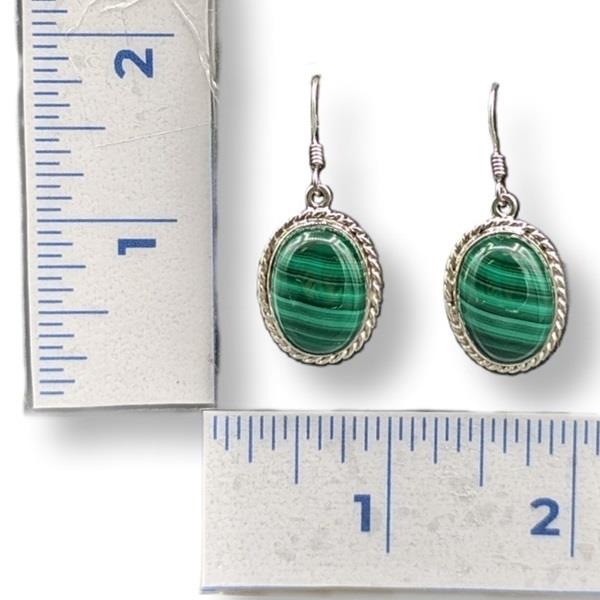 Earrings Malachite Sterling Silver