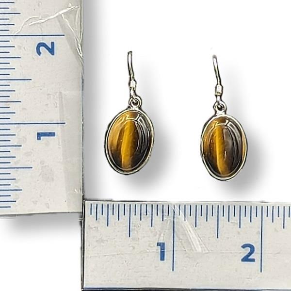 Earrings Tiger's Eye Sterling Silver