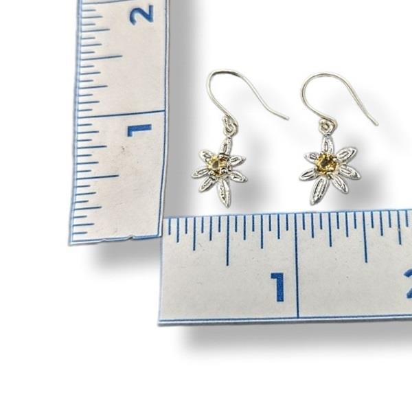 Earrings Citrine Daisy Sterling Silver