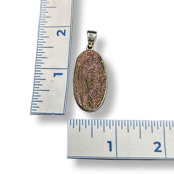 Pendant Titanium Druzy Quartz Sterling Silver