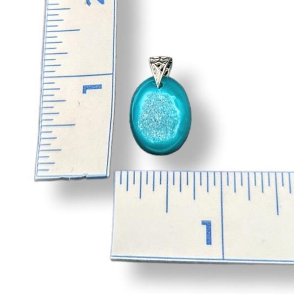 Pendant Dyed Teal Druzy Quartz