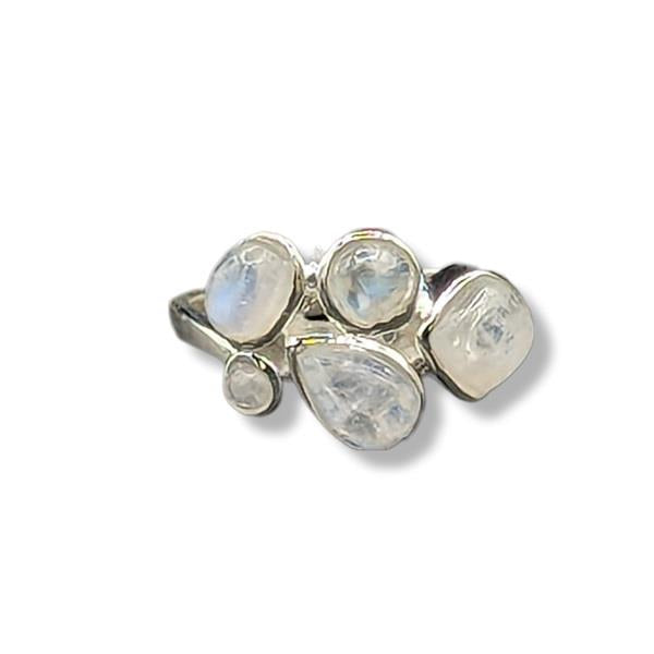 Ring Rainbow Moonstone Sterling Size 8