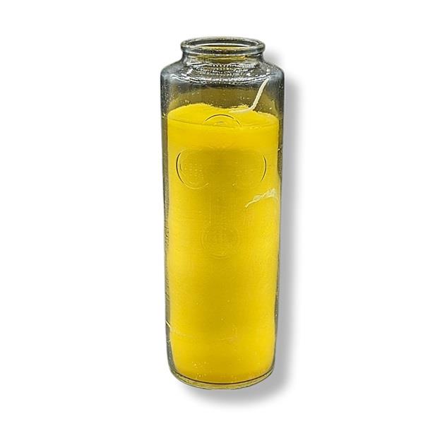 Religious Candle Yellow with Cross
