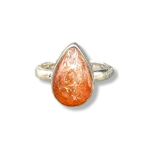Ring Sunstone Sterling Silver Size 6