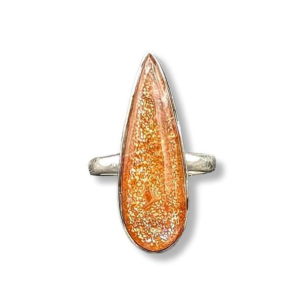 Ring Sunstone Sterling Silver Size 7