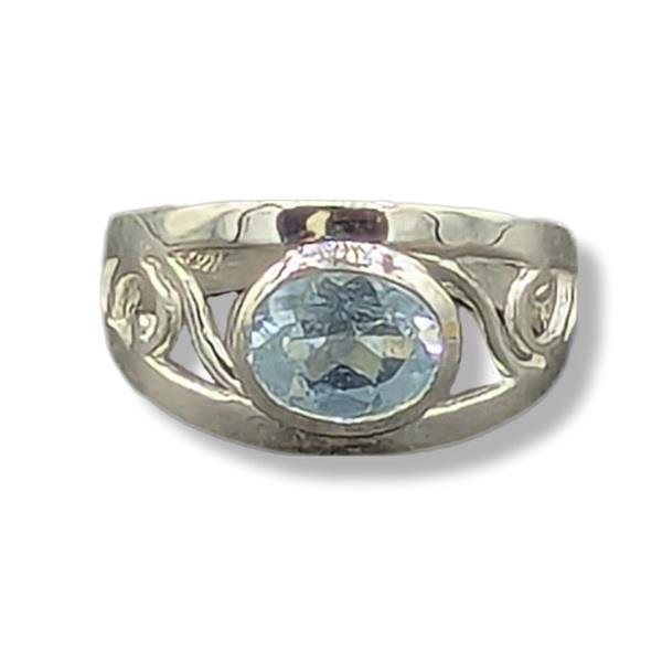 Ring Blue Topaz Sterling Silver