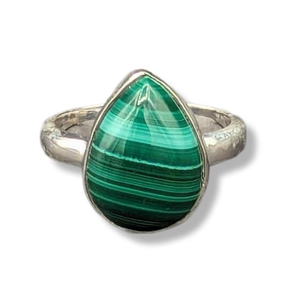 Ring Malachite Sterling Silver Size 5