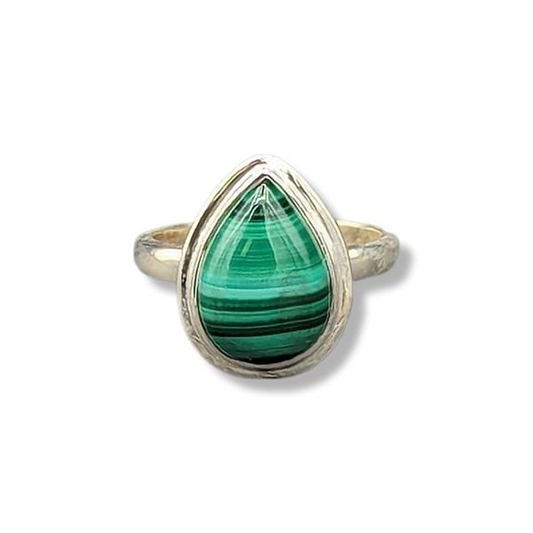 Ring Malachite Sterling Silver Size 7