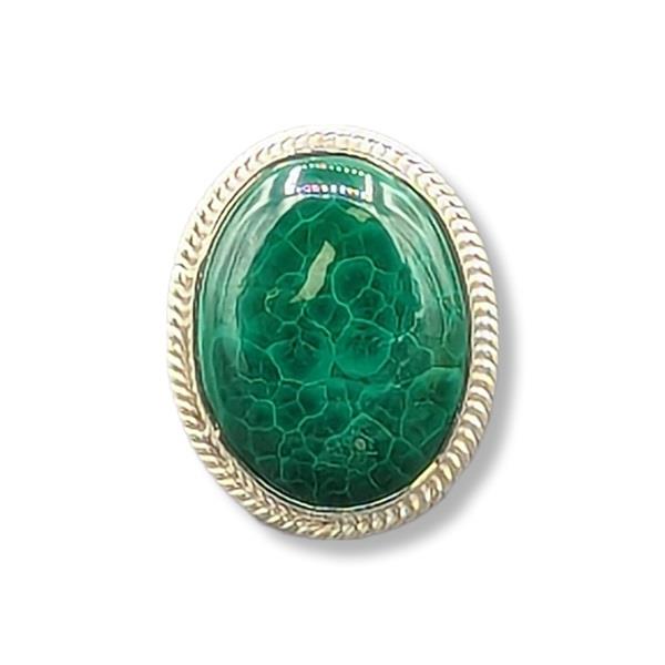 Ring Malachite Sterling Silver Size 9