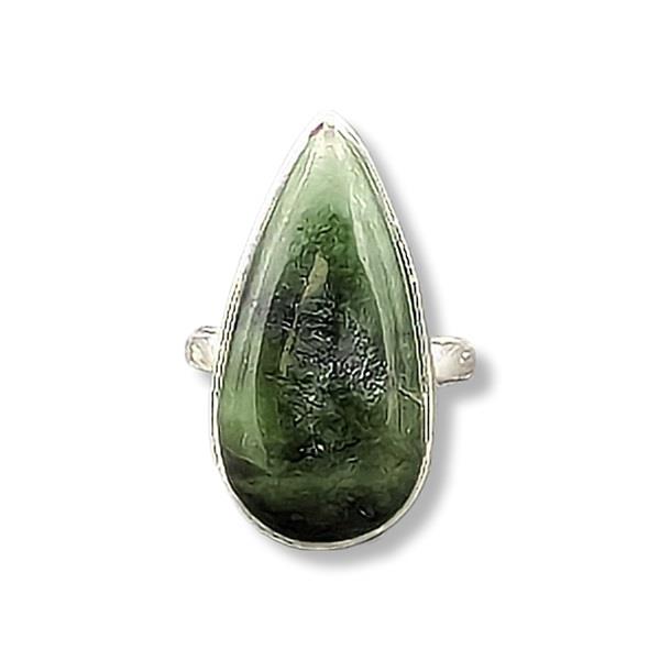 Ring Jade Sterling Silver Size 6