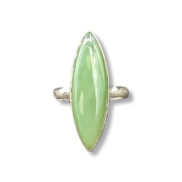 Ring Jade Sterling Silver Size 7