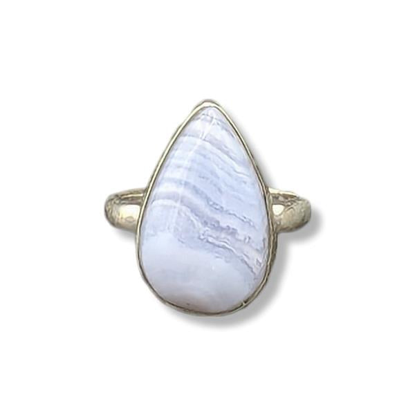 Ring Blue Lace Agate Sterling Silver Size 5