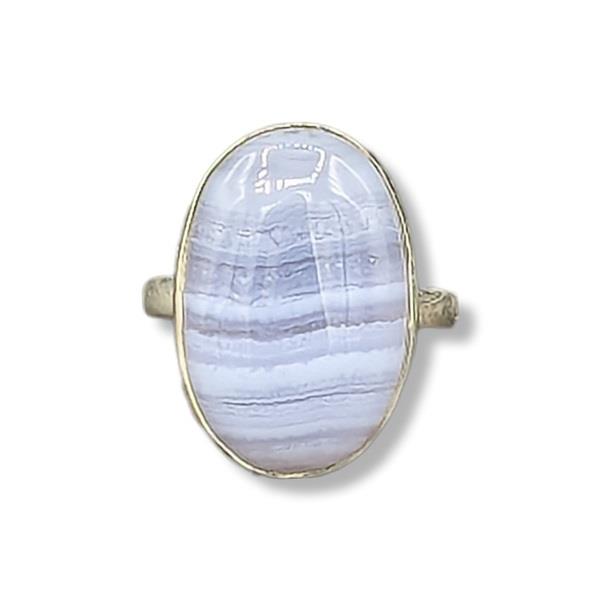 Ring Blue Lace Agate Sterling Silver Size 6