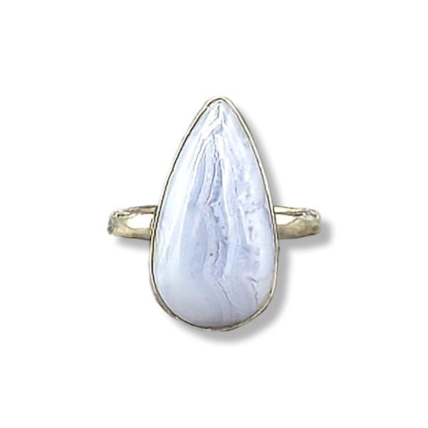 Ring Blue Lace Agate Sterling Silve Size 9