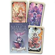 Mystical Manga Tarot cards with colorful illustrations on a white background