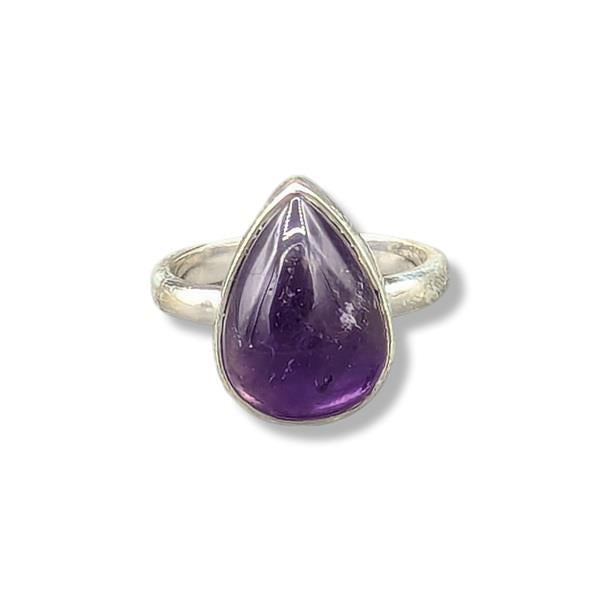 Ring Amethyst Sterling Silver Size 7