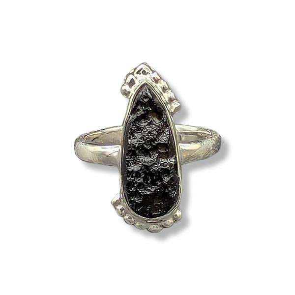 Ring Tektite Sterling Silver Size 6