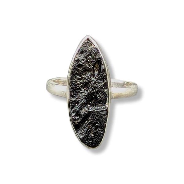 Ring Tektite Sterling Silver Size 8