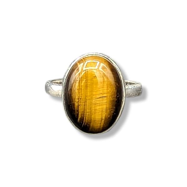 Ring Tiger's Eye Sterling Silver Size 7