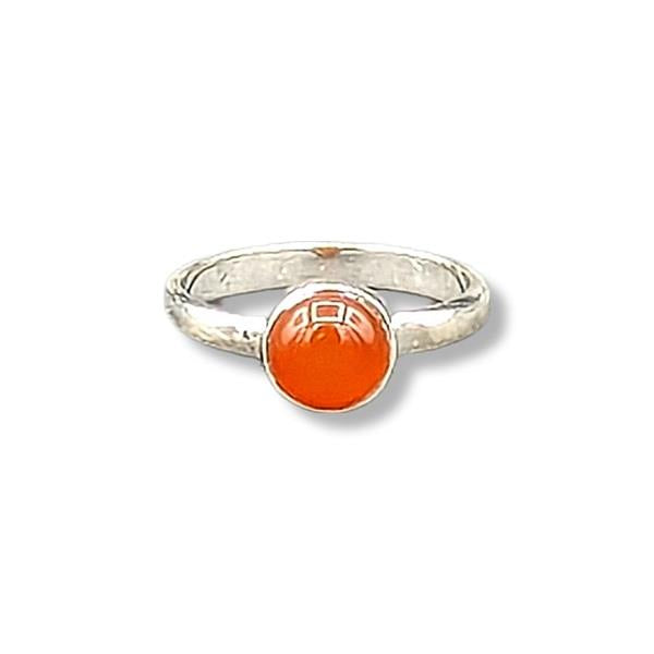 Ring Carnelian Sterling Silver Size 7