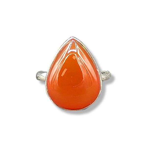 Ring Carnelian Sterling Silver Size 9