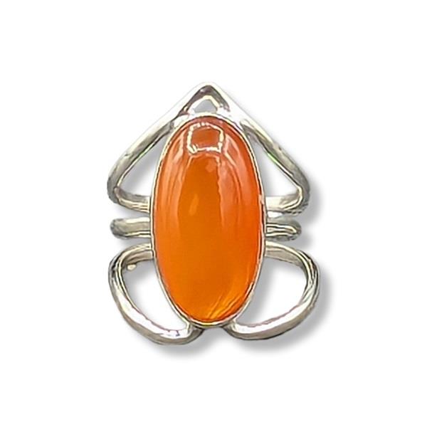 Ring Carnelian Sterling Silver Size 7