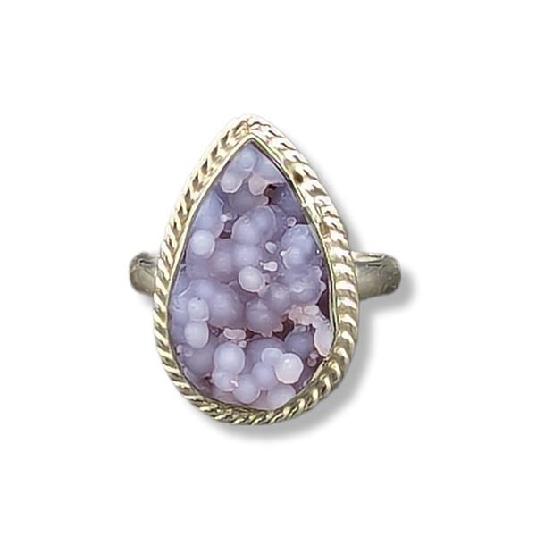 Ring Grape Chalcedony Sterling Silver Size 6