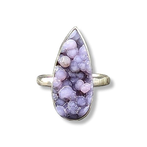 Ring Grape Chalcedony Sterling Silver Size 7