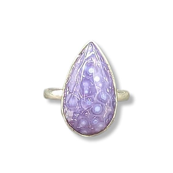 Ring Grape Chalcedony Sterling Silver Size 8